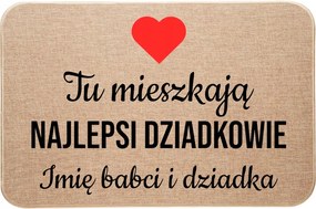 Lenvászon Lábtörlő Ajándék Itt élnek a legjobb nagyszülők nevek