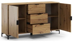 LORA komód fiókokkal és ajtókkal, artisan tölgy