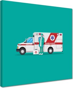 Vászonkép 30x30 Mentőautó Orvos