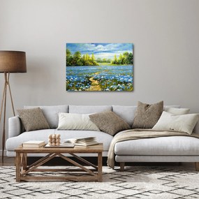Kép - ösvény a mezőn, olajfestmény (70x50 cm)