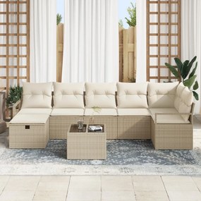 Kerti Kanapé Szett 8 pcs bézs és krémszínű 287 x 122 x 85 cm