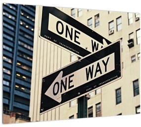 Kép - New York ONE WAY (üvegen) (70x50 cm)