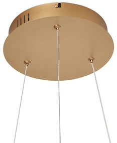 Modern függőlámpa sárgaréz 59cm LED-del, 3 lépésben dimmelhető - Anello csillár