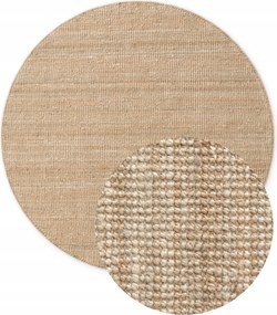 Kerek juta szőnyeg nappaliba 160cm, természetes bézs juta szőnyeg
