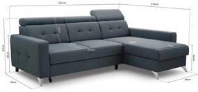 Sarokkanapé Larry (sötétszürke) (J). 1038396