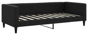 fekete kihúzható szövet heverő fiókkal 90 x 190 cm