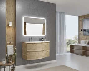 Armonia 105 cm-es fürdőszobaszekrény aranytölgy+ mosdó