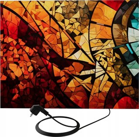 LED-es fali kazetta megvilágított falikép 46 cm X 75 cm ólomüveg