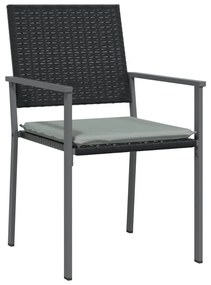3 részes polyrattan és acél kerti étkezőgarnitúra párnával
