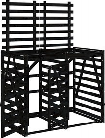 vidaXL dupla fekete tömör fenyőfa görgős szemeteskuka-tároló