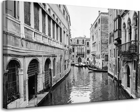 Vászonkép Velence város fekete-fehér 90X60