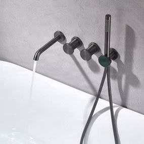 Fali fürdőszobai csaptelep ELITE EDITION BSC1717 LED-kijelzővel, többféle felülettel, például grafitszürke és króm kivitelben — Gunmetal szürke