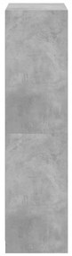 betonszürke szerelt fa magasszekrény ajtókkal 68x37x142 cm