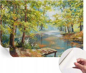 Öntapadós tapéta Fali furnér 3D hatás Erdélyi tó 152x104 cm