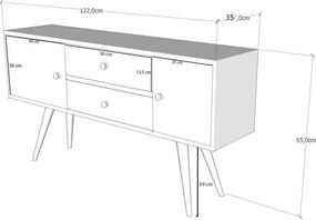 Odense TV-állvány, 122 cm