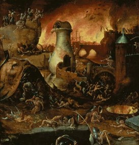 Hieronymus (school of) Bosch - Festmény reprodukció Hell, (40 x 40 cm)