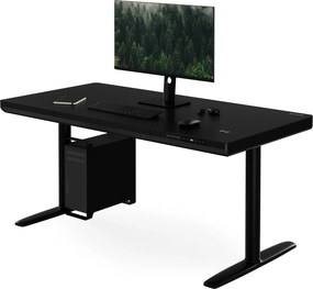 Elektromos ülő-álló íróasztal fiókkal és Qi vezeték nélküli töltővel fekete, 1400 mm: ELLIS