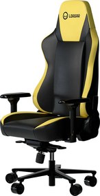 LORGAR Gamer szék, multiblokk mechanizmus, 4D karfák, 5 csillagos alumínium láb, gázlift, PU görgők, szövet műbőr, fekete-sárga