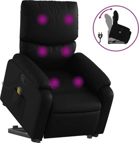 vidaXL fekete műbőr dönthető masszázs- és állófotel