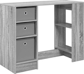 vidaXL Asztal fiókkal polcokkal Szürke Sonoma 100 x 40 x 75 cm Faanyag