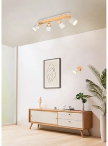 Fehér-natúr színű spotlámpa ø 9 cm Shanti – Trio