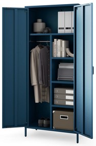 Gardróbszekrény FLAVIO, 800 x 1850 x 450 mm, Modern: sötétkék