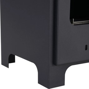 HOMCOM Szabadon álló Etanol Kandalló 0.9L Égővel, 3 órás égéstartam, Neo-Retro Kályha, Méret: 40L x 30W x 50H cm, Terület: 20-25 m², Fekete | Aosom