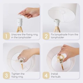 Aigostar - Fából készült asztali lámpa 1xE27/60W/230V fenyő