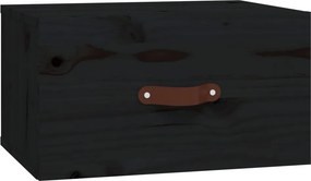 vidaXL fekete falra szerelhető éjjeliszekrény 40 x 29,5 x 22 cm