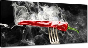 Vászonkép 115x55 Piros paprika Füst