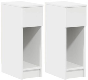 éjjeliszekrények fiókos 2 db fehér 20 x 36 x 60 cm