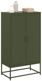 olívazöld acél magasszekrény 68,5 x 38,5 x 123,5 cm