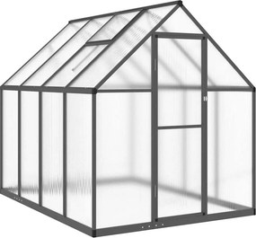 vidaXL antracitszürke alumínium melegház alapvázzal 224 x 169 x 195 cm