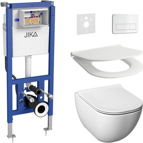 Fali WC + MIO WC-ülőke + DUAL nyomólap + rejtett beépítőmodul + alátét