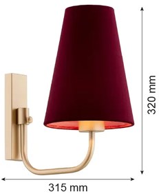 Argon 8313 - Fali lámpa SAFIANO 1xE27/15W/230V Burgundi