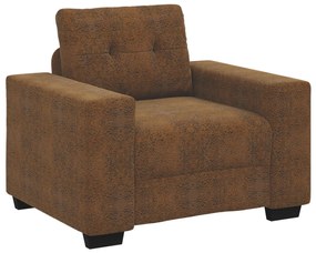 vidaXL Kanapé 3 pcs Barna Lábbal kevert anyag