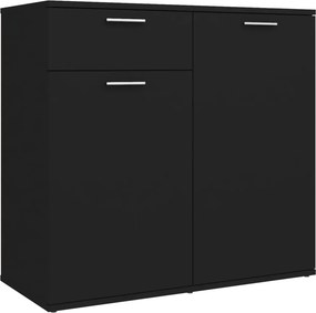 vidaXL fekete szerelt fa tálalószekrény 80 x 36 x 75 cm