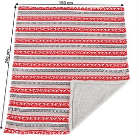 Kétoldalas bárány takaró, téli motívum, 150x200, RENIFE