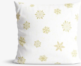Goldea dekoratív párnahuzat - arany hópelyhek 45 x 45 cm