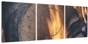 Égő fa képe (órával) (90x30 cm)
