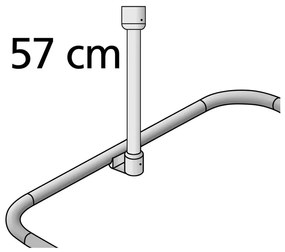 Fehér mennyezeti zuhanyfüggöny rúd, 57 cm - Wenko