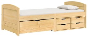 IRUN tömör fenyőfa kanapéágy 5 fiókkal 90 x 200 cm