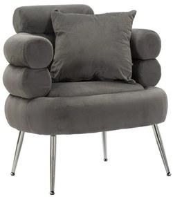 Fotel ezüstös plusz párnával 78x68x85cm