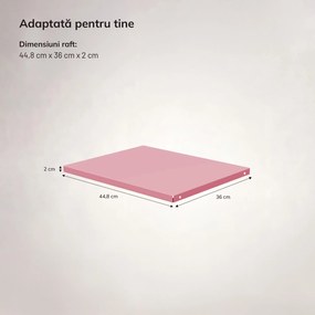 Fém polc ALEX szekrényhez, 448 x 360 x 20 mm, Fresh Style: púderrózsaszín