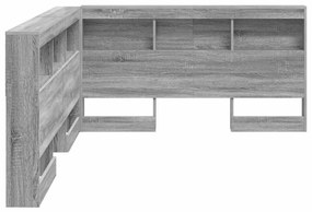 Tároló fejtámla polcokkal Szürke sonoma 135 cm Faanyag