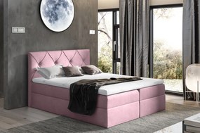 CARMEN elegáns kontinentális ágy 140x200 - rózsaszín 1 + INGYENES topper