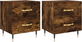 vidaXL 2 db füstös tölgy színű szerelt fa éjjeliszekrény 40x35x47,5 cm