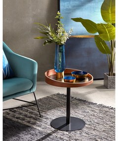 Kerek tárolóasztal diófa dekoros asztallappal ø 46 cm Kaori – Kave Home