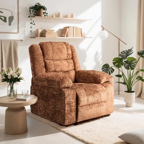 Modern Relaxfotel Vintage Rozsdabarna Bársony Kárpittal. ARTURO