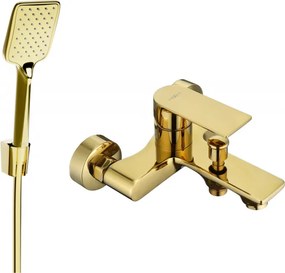 Mexen Royo R62 kádtöltő csaptelep zuhanyszettel, arany - 7223R62-50